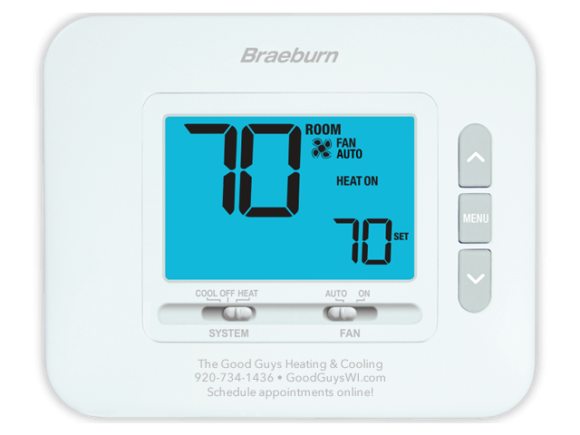 Braeburn Model 1030 Non-Programmable, Simple Thermostat